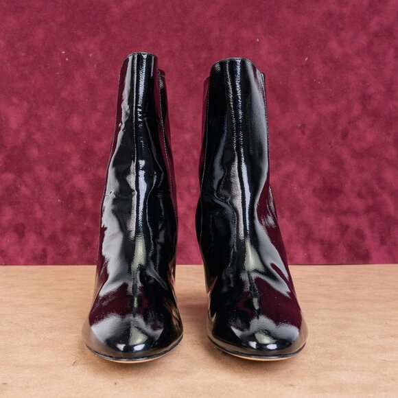 Aeyde Donna Boots Black Patent Leather Square Toe Ankle Boot Sz 9.5 / 40 - Picture 3 of 8
